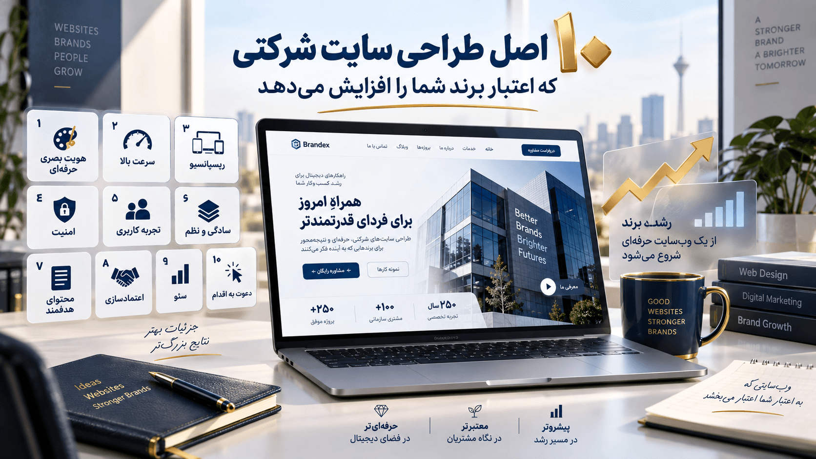 ۱۰ اصل طراحی سایت شرکتی که اعتبار برند شما را افزایش میدهد